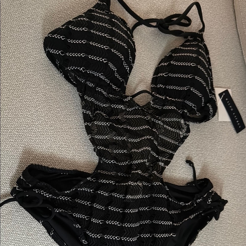 Polo by Ralph Lauren Black and White One Piece Swimsuit